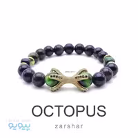 دستبند نگین دار مهره ای سنگ بافت Octopus