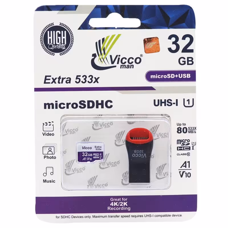 رم میکرو 32گیگ 533X  به همراه رم ریدر