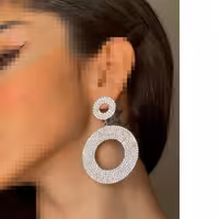  گوشواره حلقه نگین کریستال آبشاری خاص پسند خاص 