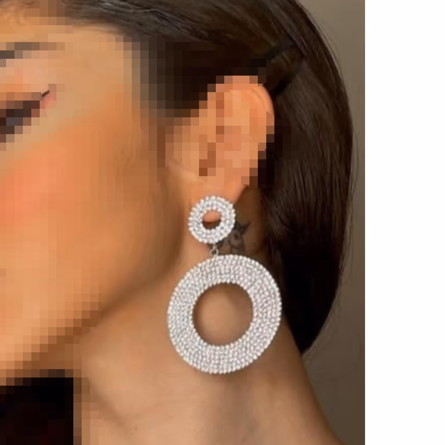  گوشواره حلقه نگین کریستال آبشاری خاص پسند خاص 