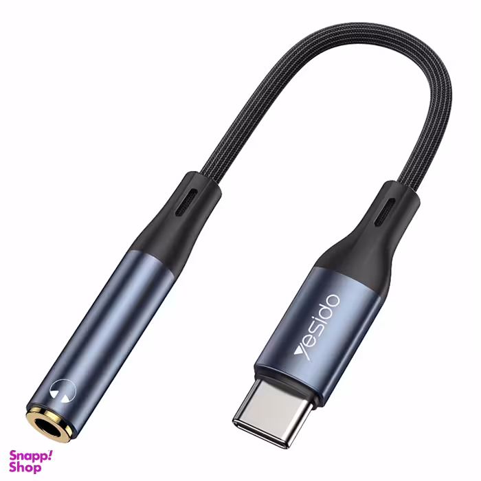کابل مبدل Type-C به Jack 3.5mm یسیدو مدل YAU38 طول 12 سانتی‌ متر