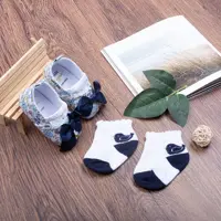 ست پاپوش و جوراب گلدار سرمه ای لاندنی Londony