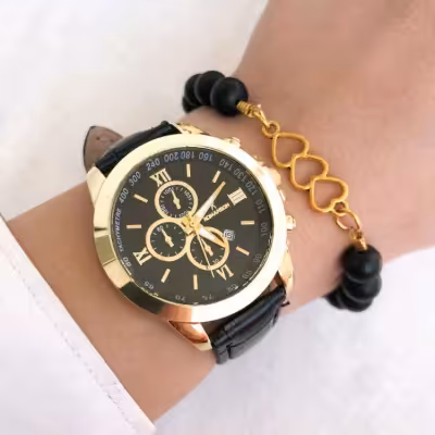 ست ساعت سیتیزن بند چرم با دستبند