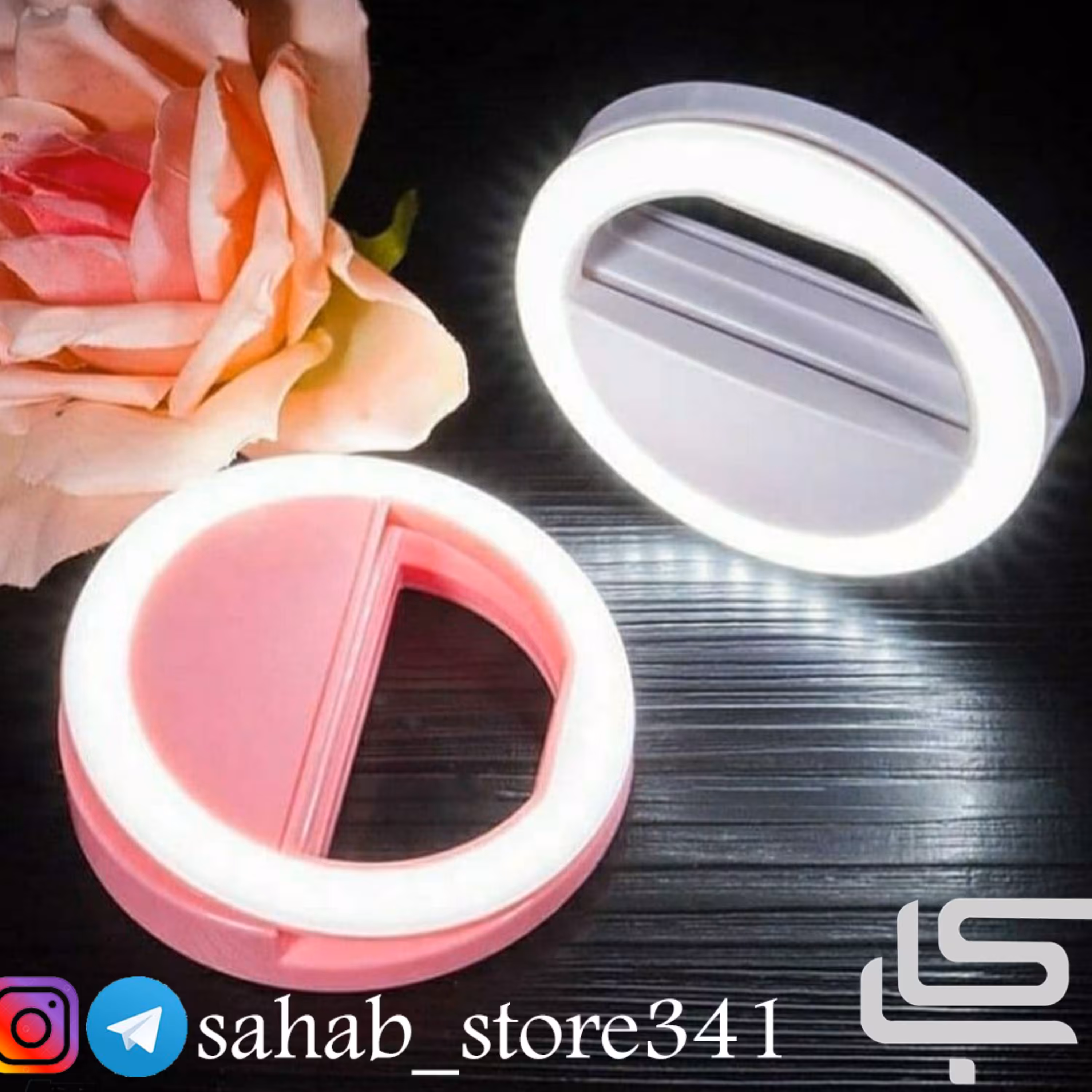 رینگ لایت همراه رنگ صورتی