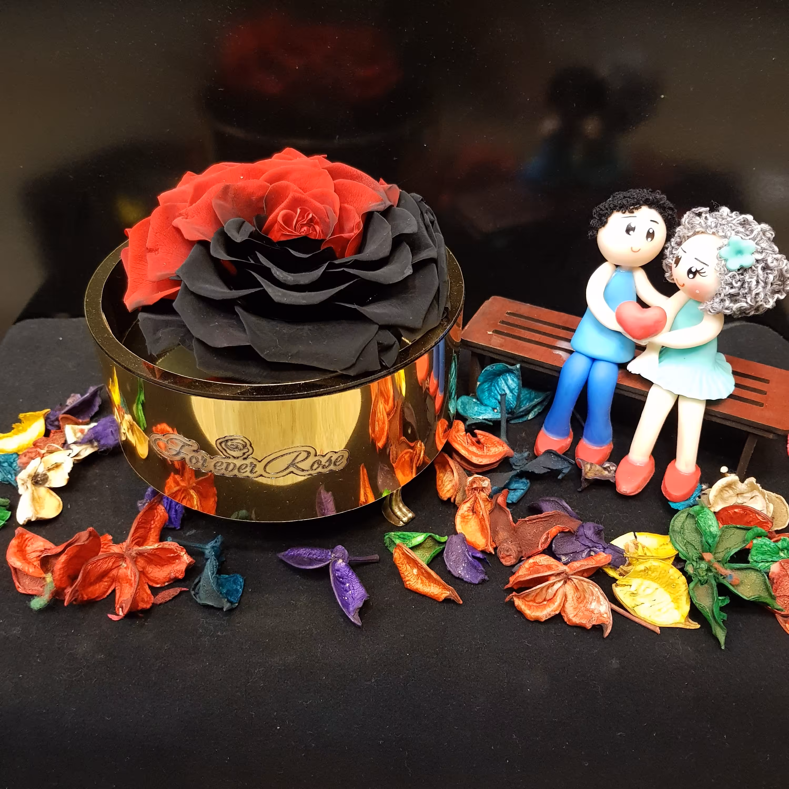 باکس موزیکال  طلایی رز جاودان مدل کوکی