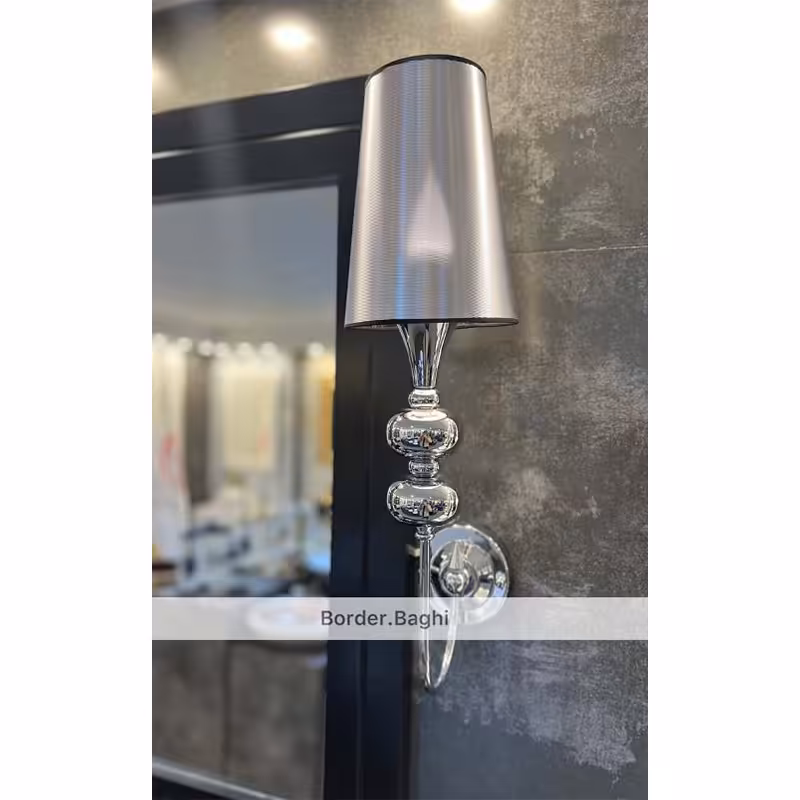 چراغ دکوراتیو  مدل 2 گوی استیل نقره ای