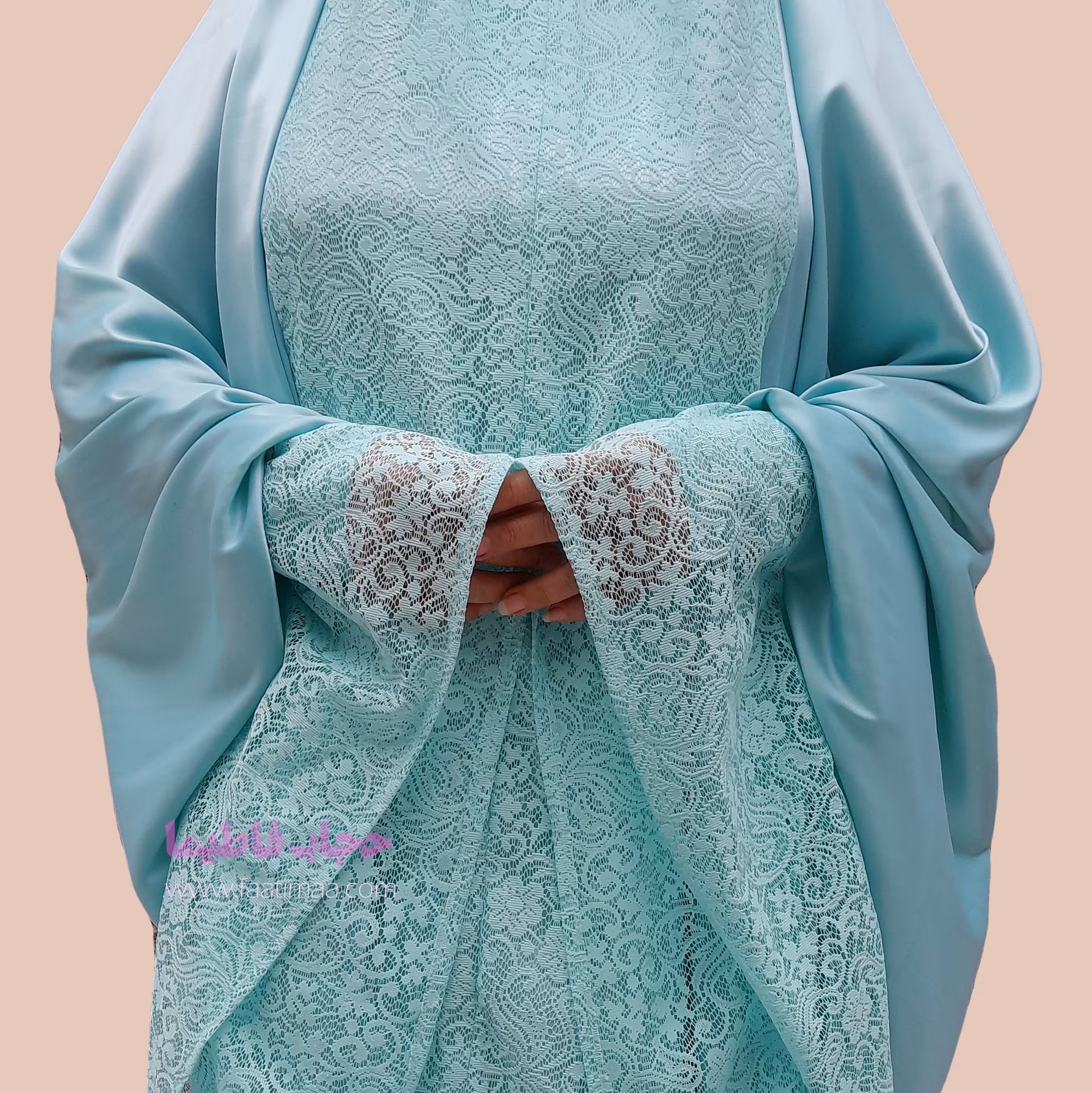 ست نماز نیم چادر و دامن ساتن دانتل دوزی