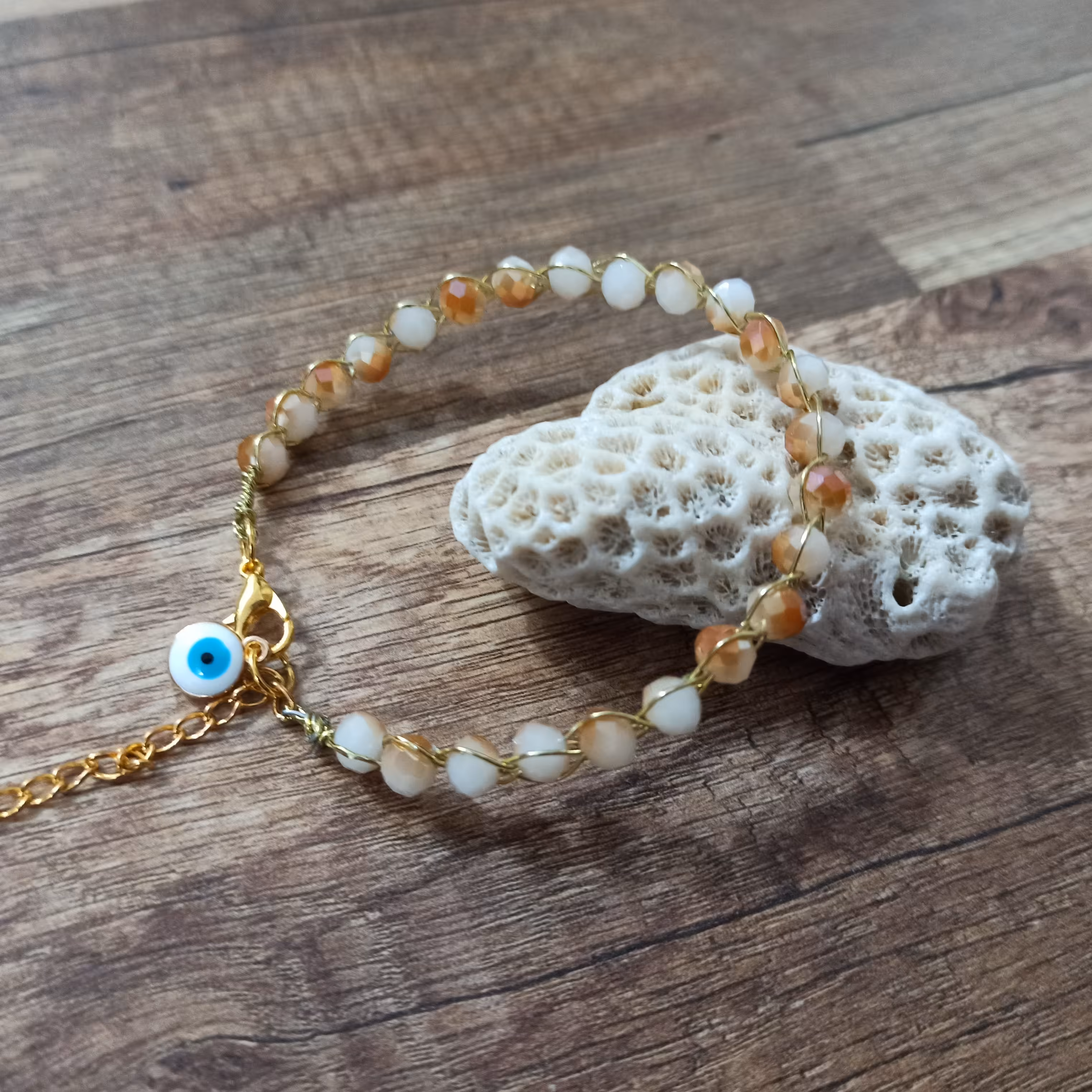 دستبند مروارید کریستال 