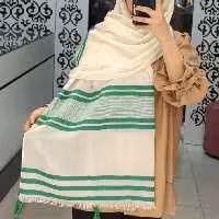 شال نخی لنین ریشه سوزنی منگوله دار طرح ساده وارداتی