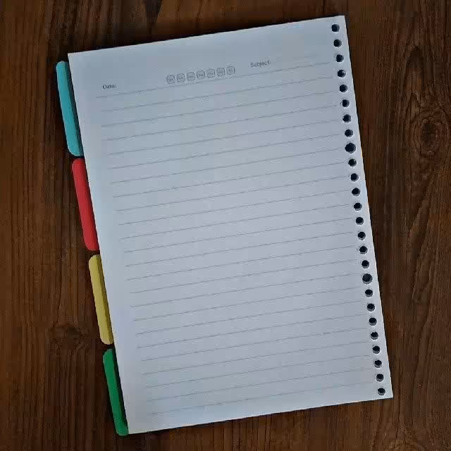 کاغذ کلاسور 26 حلقه 100برگ 70گرم یدک کلاسور ورق کلاسور  