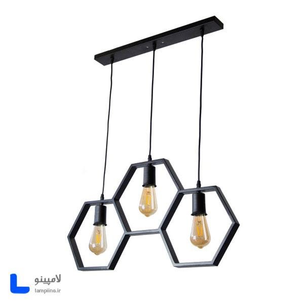 چراغ آویز سه شعله فلزی مدل BAM-2113