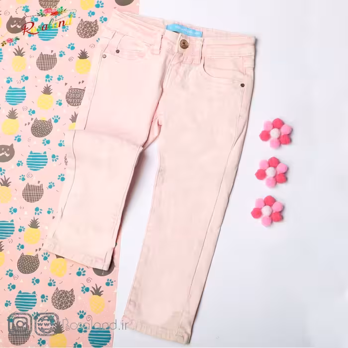 شلوار کتان صورتی دخترانه وارداتی  مناسب هفت تا ده سال