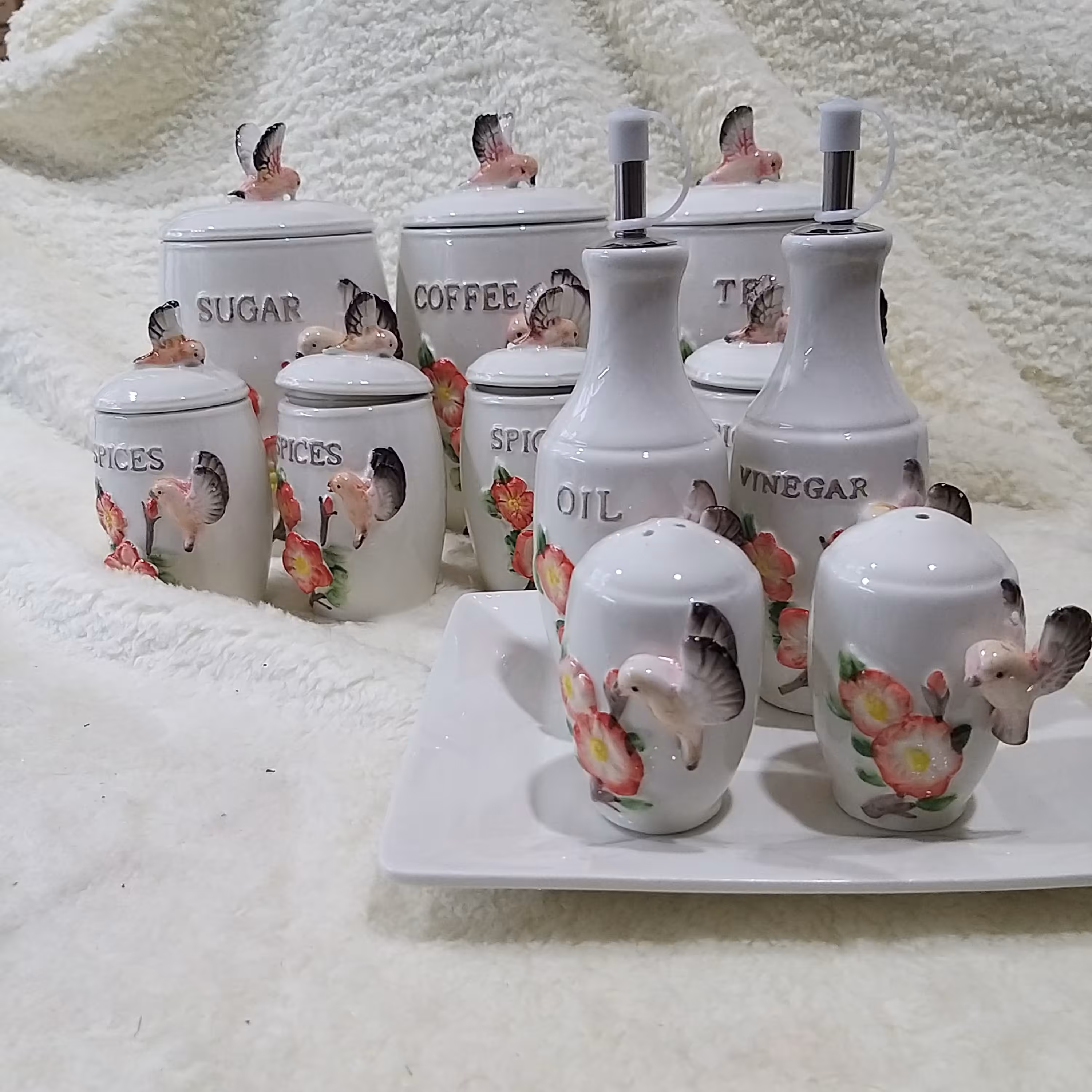 پاسماوری سرامیکی گل بدجیته 12 پارچه کیفیت درجه یک 