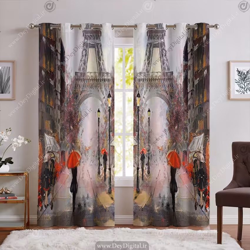 پرده تصویری طرح برج ایفل نقاشی PK-6289