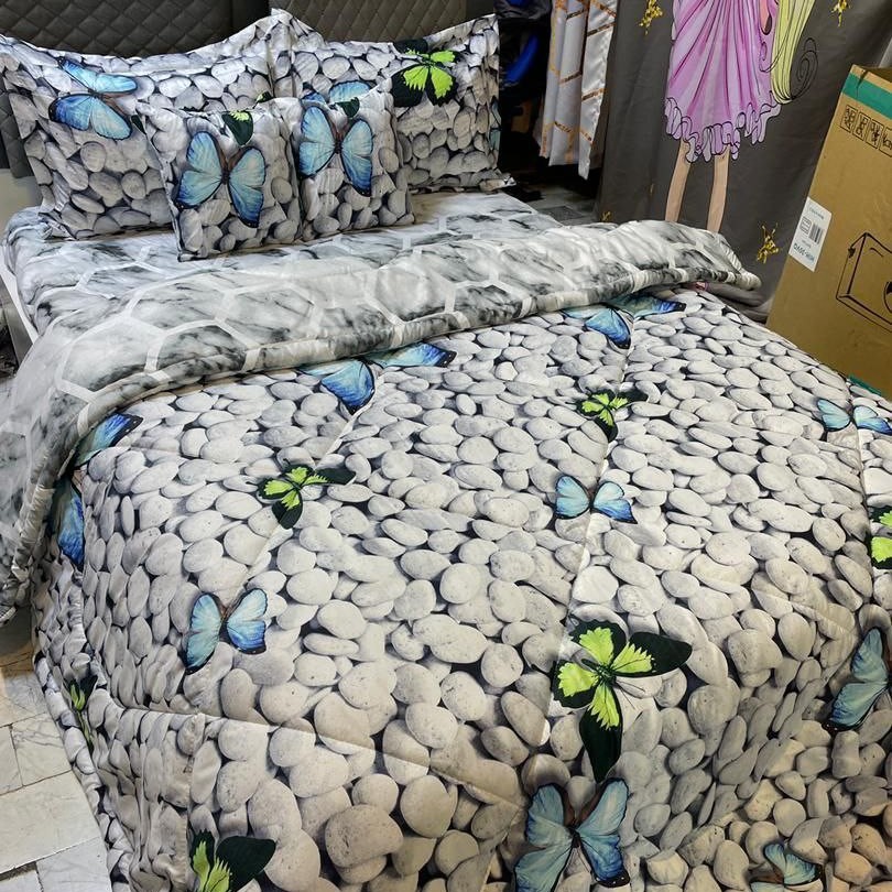 سرویس روتختی طرح پروانه دو نفره 6تیکه ارسال رایگان