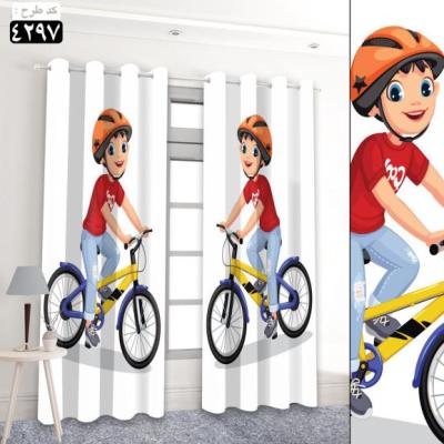 پرده تصویری طرح پسر دوچرخه سوار