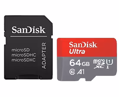 کارت حافظه سن دیسک مدل آلترا 100MBps با ظرفیت 64 گیگابایت همراه با آداپتور