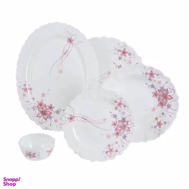 سرویس غذاخوری 25 پارچه 6 نفره مدل رکسانا کد Rocsana-X01 گلدار