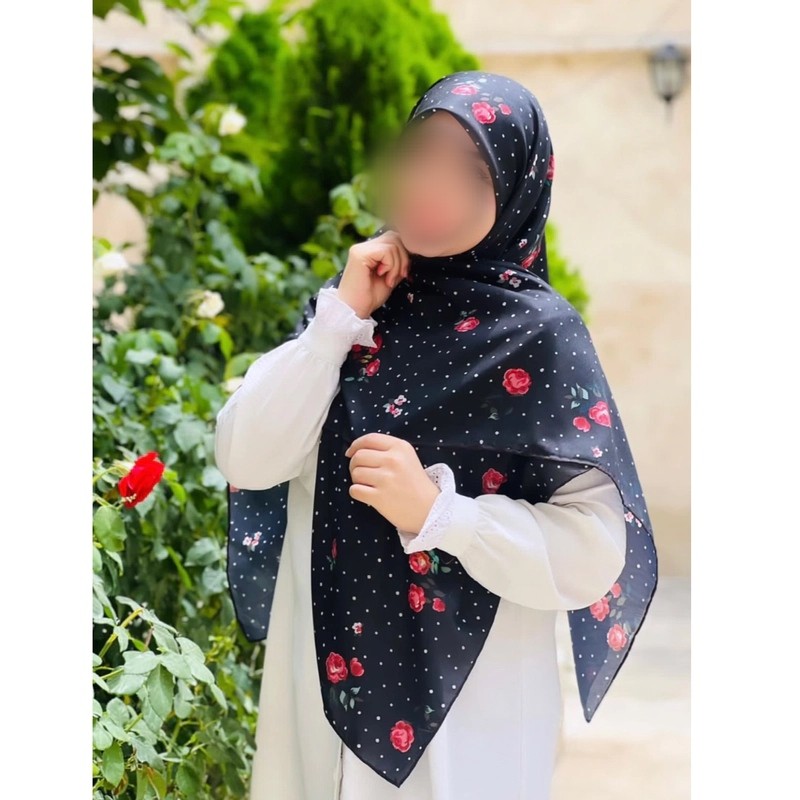روسری مشکی گلگلی
