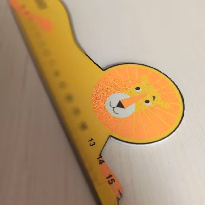 خط کش 15 سانتی چوبی - mdf - شیر