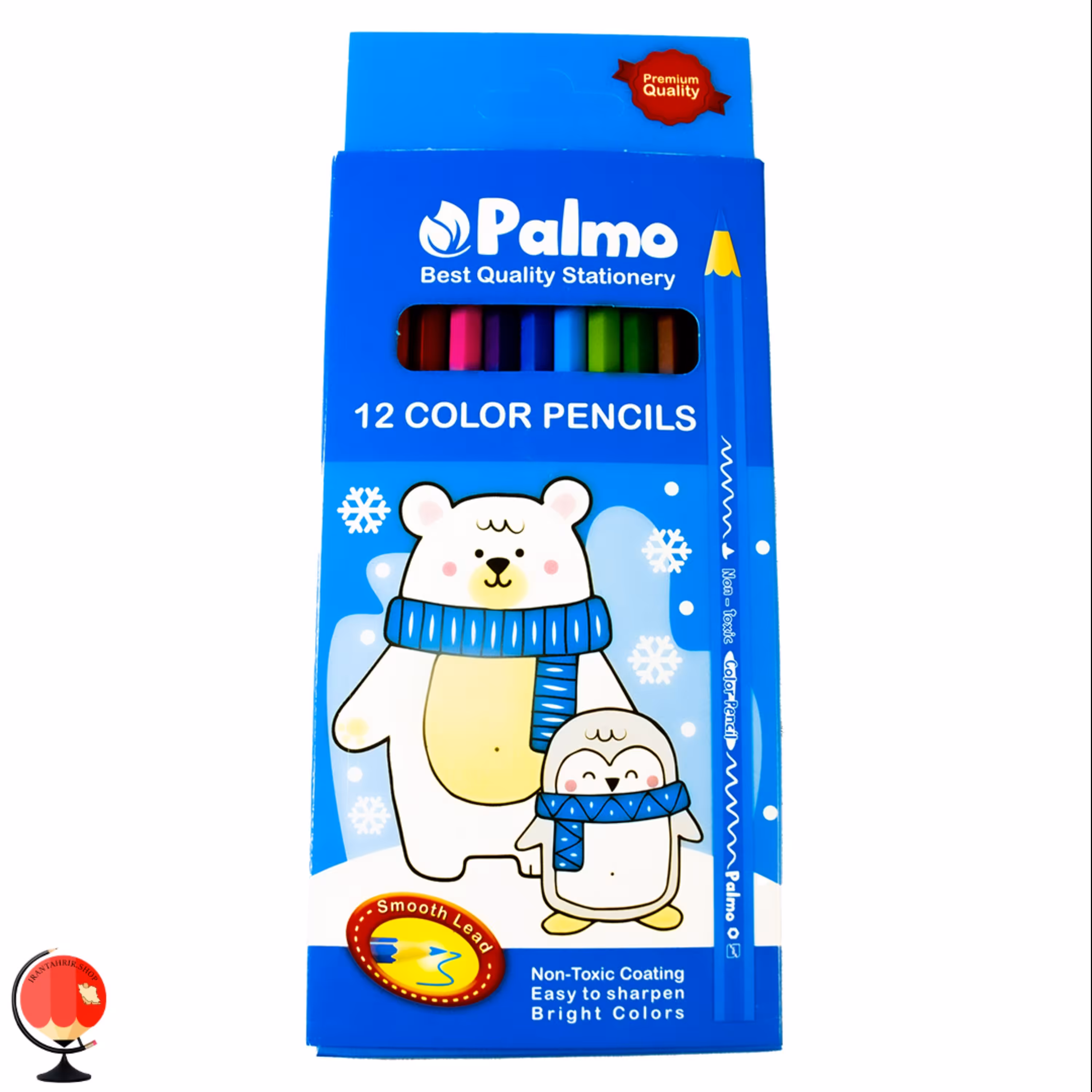 مداد رنگی پالمو 12 رنگ  طرح خرس کد 1361 جعبه مقوایی