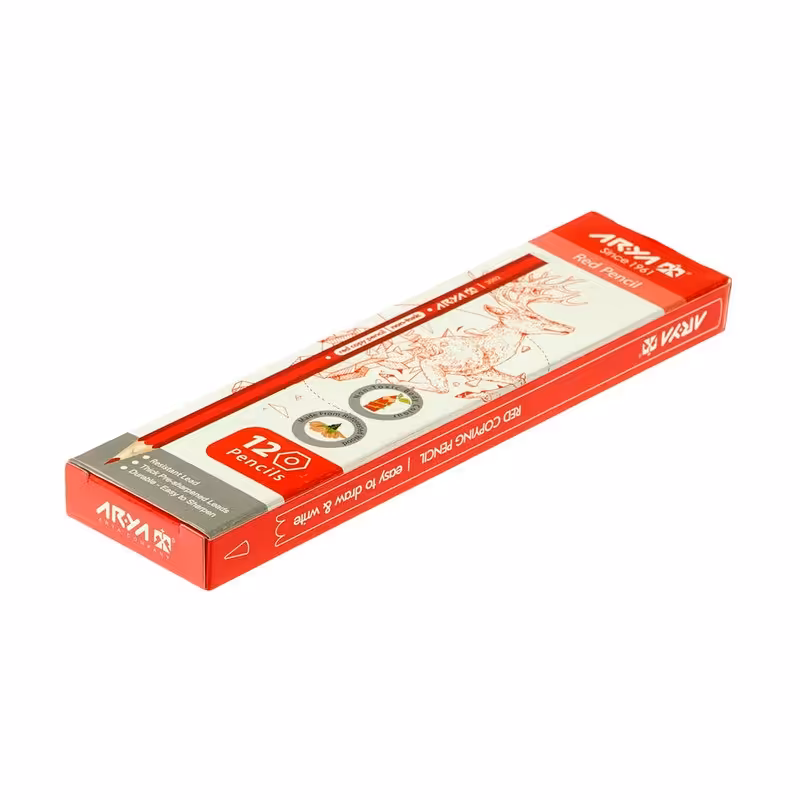 مداد قرمز آریا arya  بسته 12 عددی کد 3002