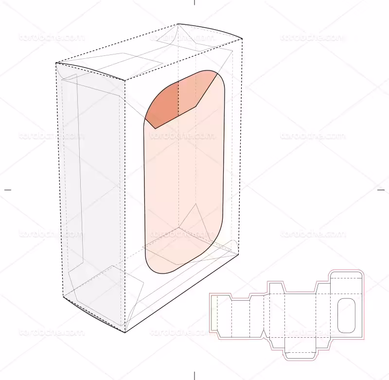 وکتور طرح گسترده جعبه طلق دار | گرافیک با طعم تربچه