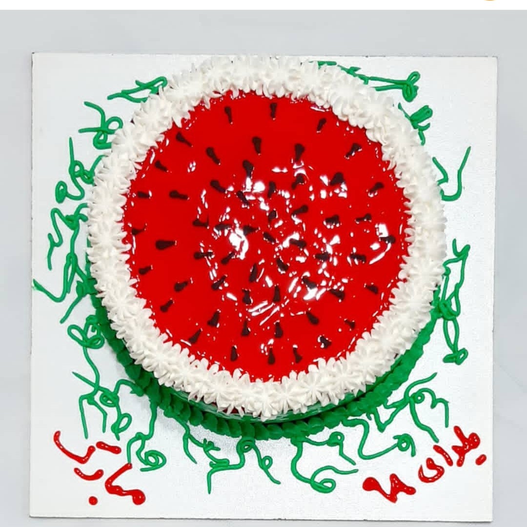 کیک خامه ای تم یلدا ،هندونه 