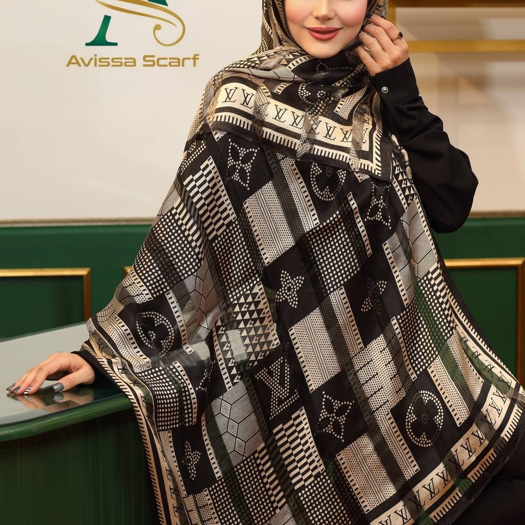 شال نخ و ابریشم میله ای 1 کد 50238