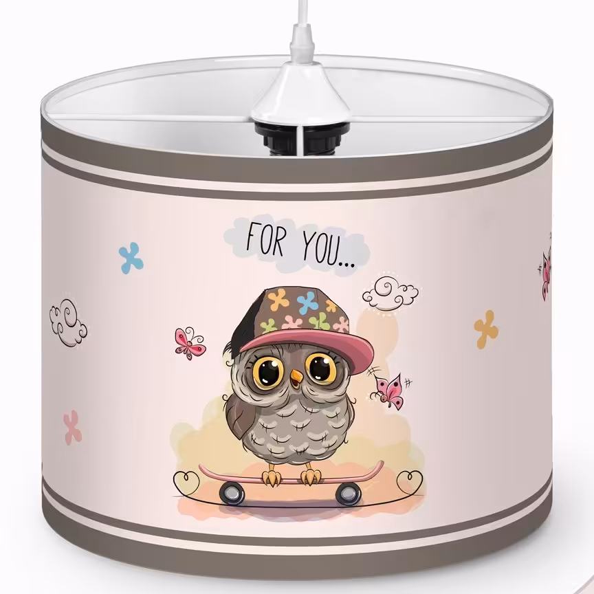 لوستر اتاق کودک طرح جغد اسکیت سوار کد 8255