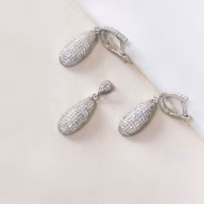 نیم ست نقره با قیمت عالی مناسب هدیه و کادو کد 1773