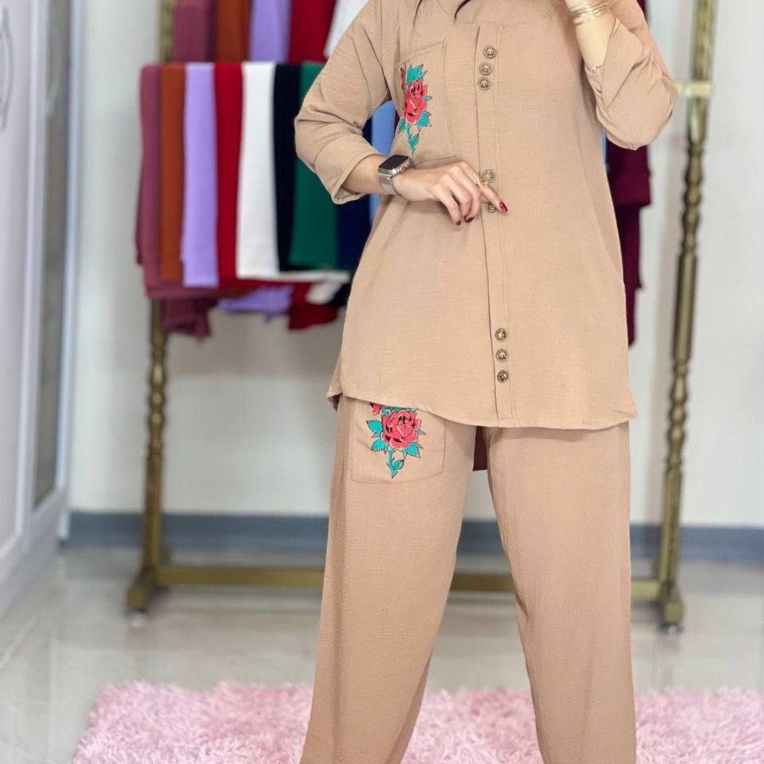 ست مانتو شلوار گل
