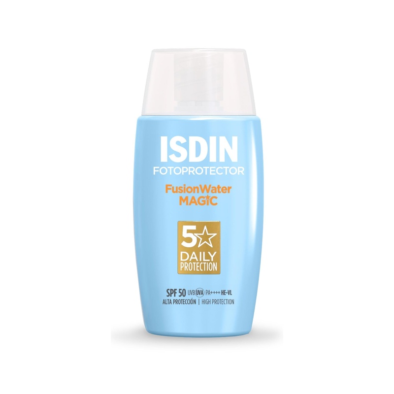 ضد آفتاب ایزدین Isdin مدل فیوژن واتر مجیک Fusion Water Magic حجم 50 میل | مناسب پوست حساس و خشک