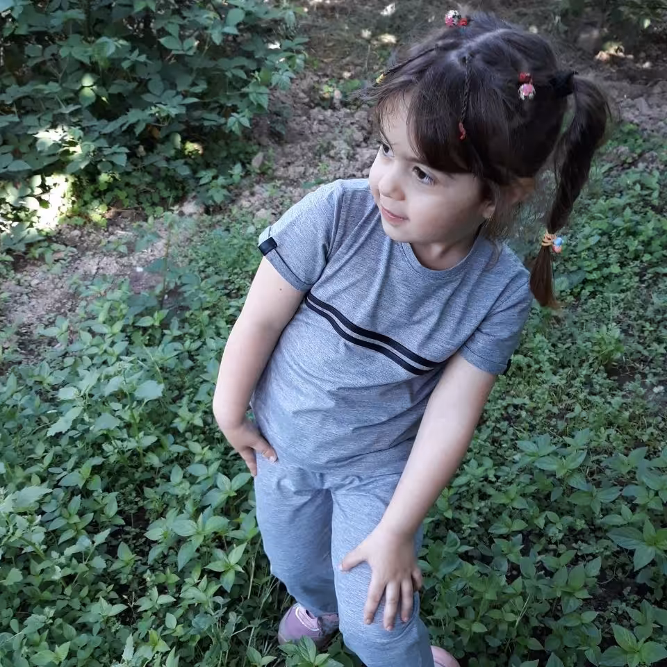 تیشرت شلوار ملانژ کار  شده با چرم