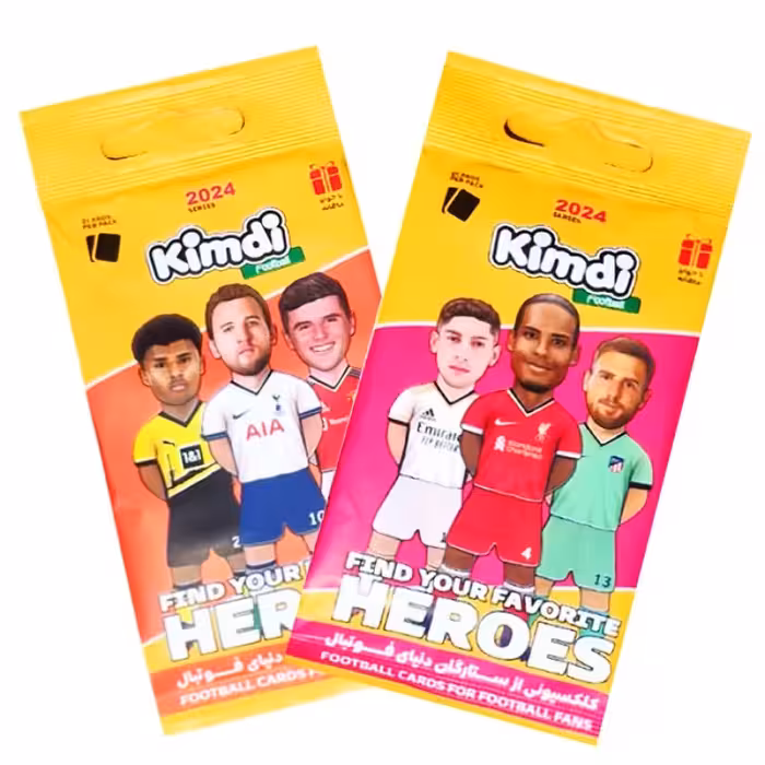 اسباب بازی شانسی کیمدی مدل کارت بازیکن های فوتبال 2024 طرح قهرمانان مجموعه 2 عددی