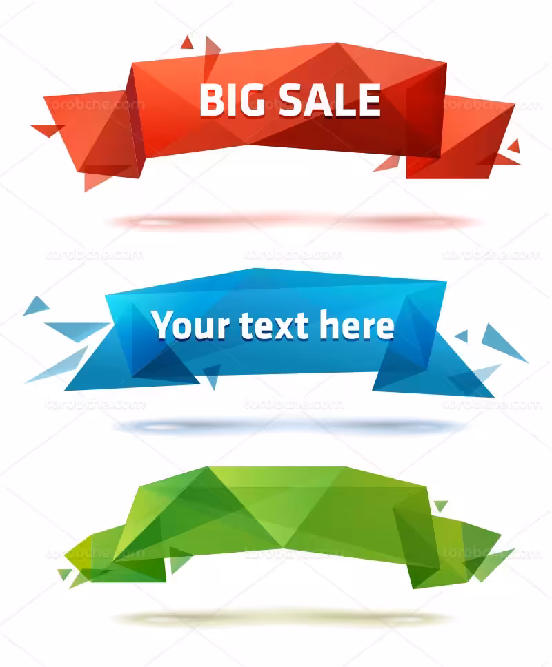 وکتور بنر فروش اوریگامی | گرافیک با طعم تربچه