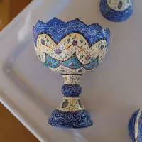 (6 عددی )بستنی خوری (جام) مینا کاری ارسال رایگان جنس(مس)