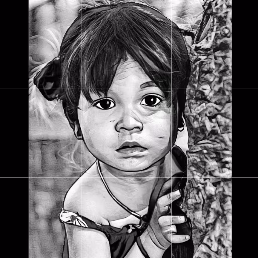 نقاشی چهره سیاه قلم اجرای پرتره سفارشی شما