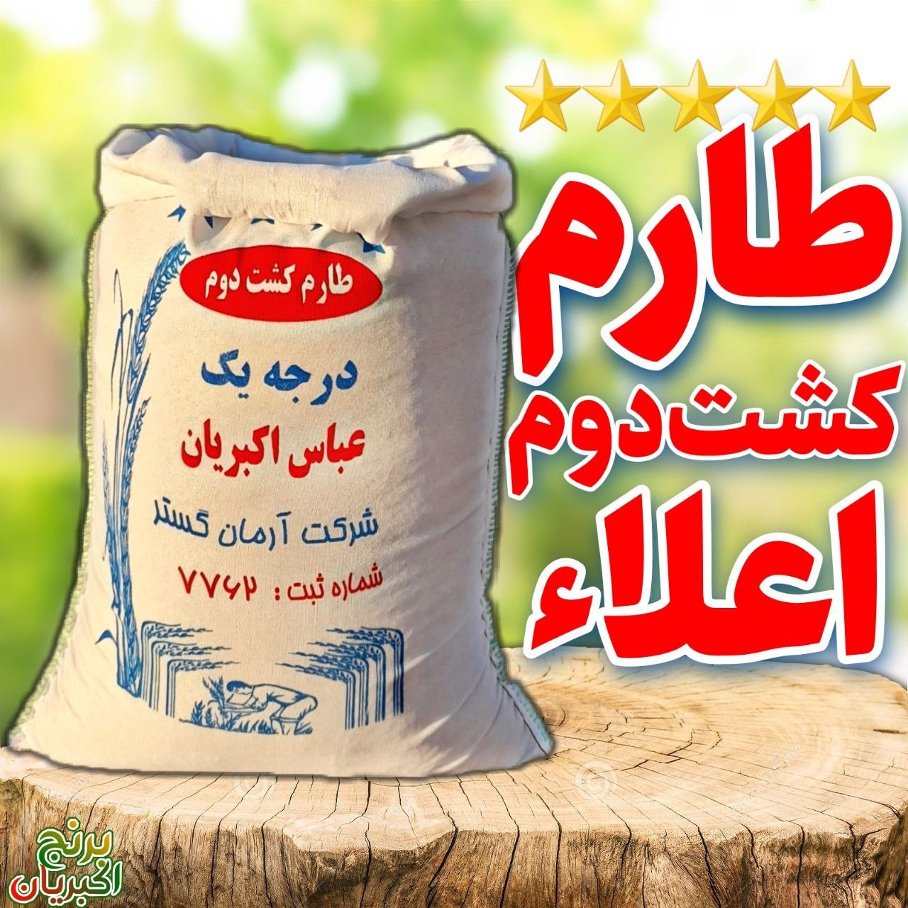 برنج ایرانی طارم کشت دوم درجه یک 10 کیلوگرمی