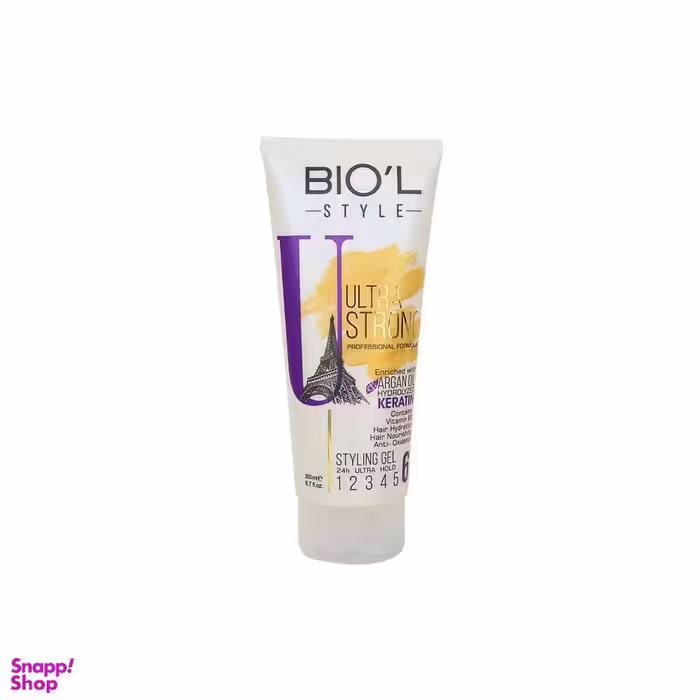 ژل مو بیول (Biol) با قدرت نگه دارندگی فوق العاده بالا حاوی روغن آرگان و کراتین شماره 6 حجم 200 میلی لیتر مجموعه 2 عددی