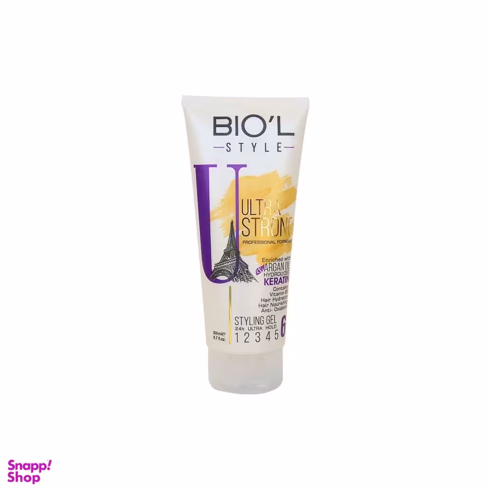 ژل مو بیول (Biol) با قدرت نگه دارندگی فوق العاده بالا حاوی روغن آرگان و کراتین شماره 6 حجم 200 میلی لیتر مجموعه 2 عددی