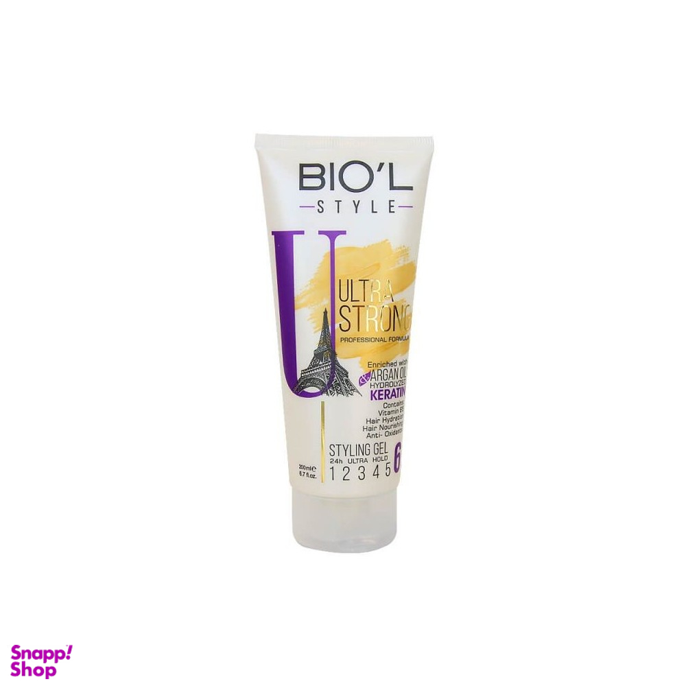 ژل مو بیول (Biol) با قدرت نگه دارندگی فوق العاده بالا حاوی روغن آرگان و کراتین شماره 6 حجم 200 میلی لیتر مجموعه 2 عددی