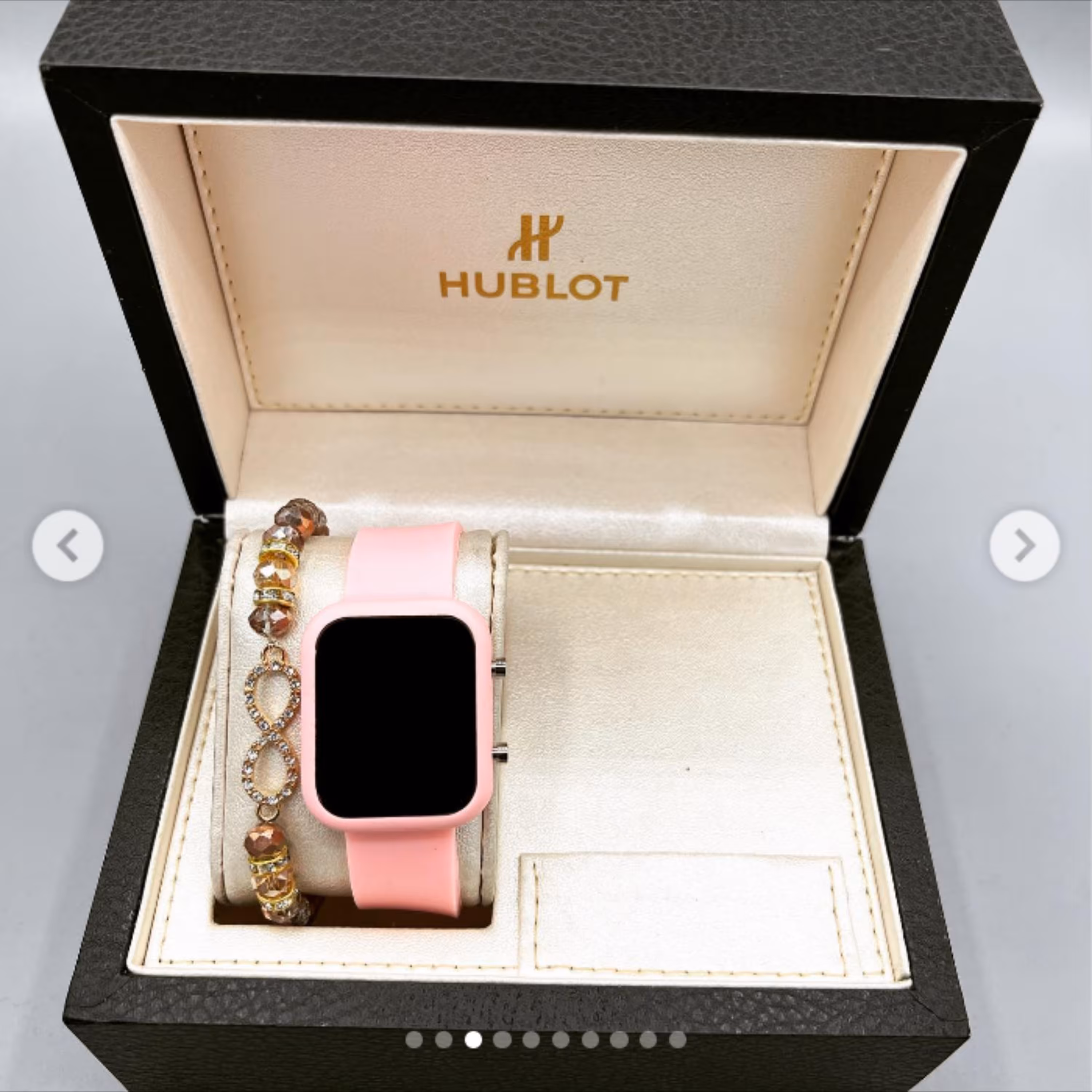 ست ساعت دستبند ال ای دی ساعت تاریخ ثانیه شمار کیفیت عاالی دستبند کریستالی 