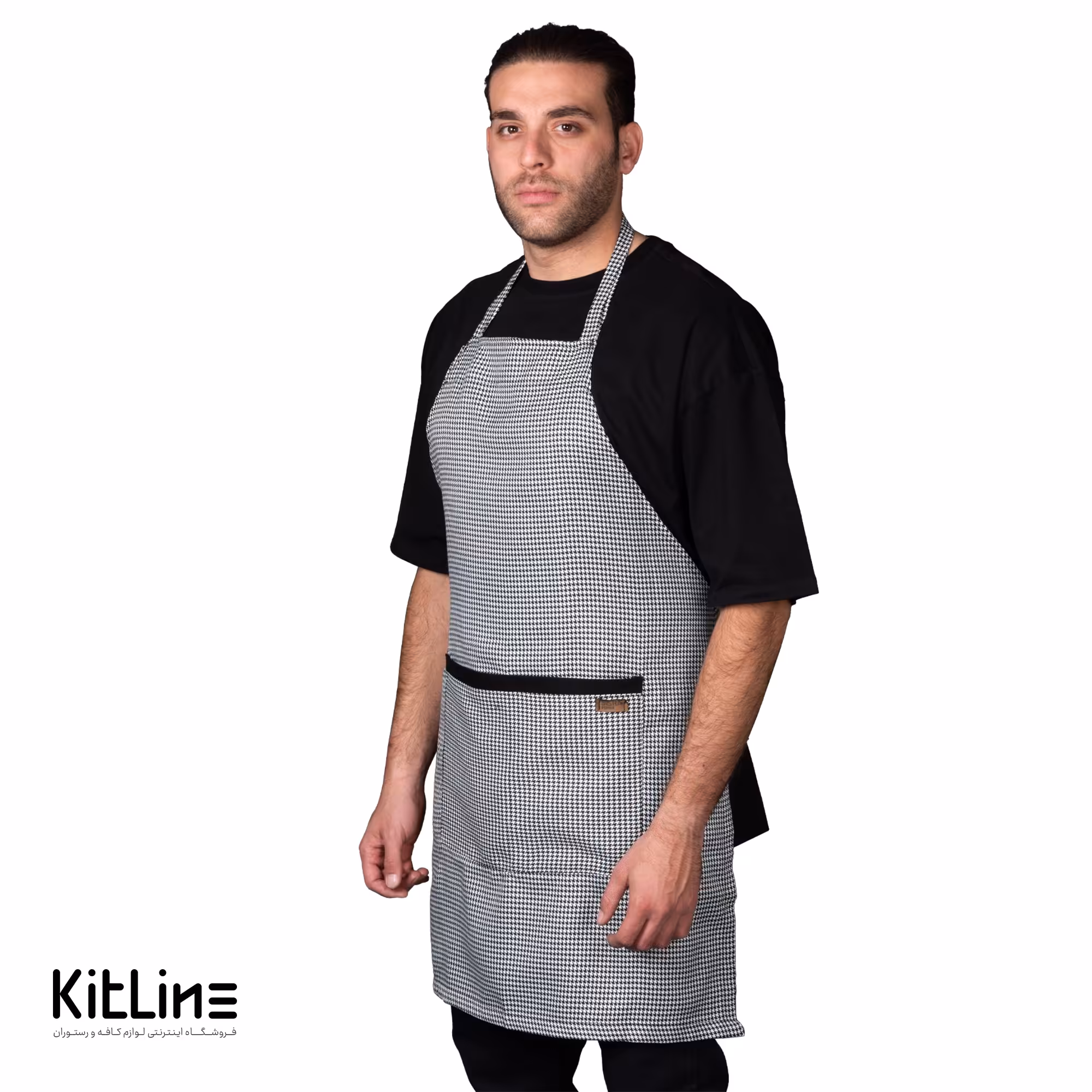 پیشبند ترگال سفید و مشکی سارا فرم