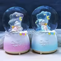 گوی موزیکال گردان و پمپی و چراغدار طرح دختر