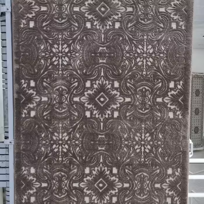 فرش پاتریس  فرش گلیم مدرن 400شانه طرح بیشه قهوه ای سایز 6متری