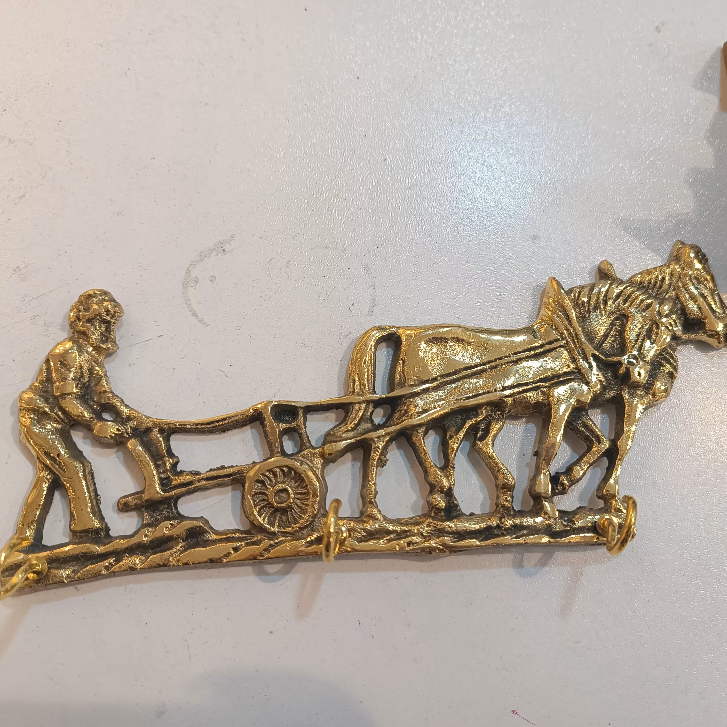 جاکلیدی برنجی(برنز)طرح کشاورز سیاه قلم کیفیت درجه یک بدون تغییر رنگ 