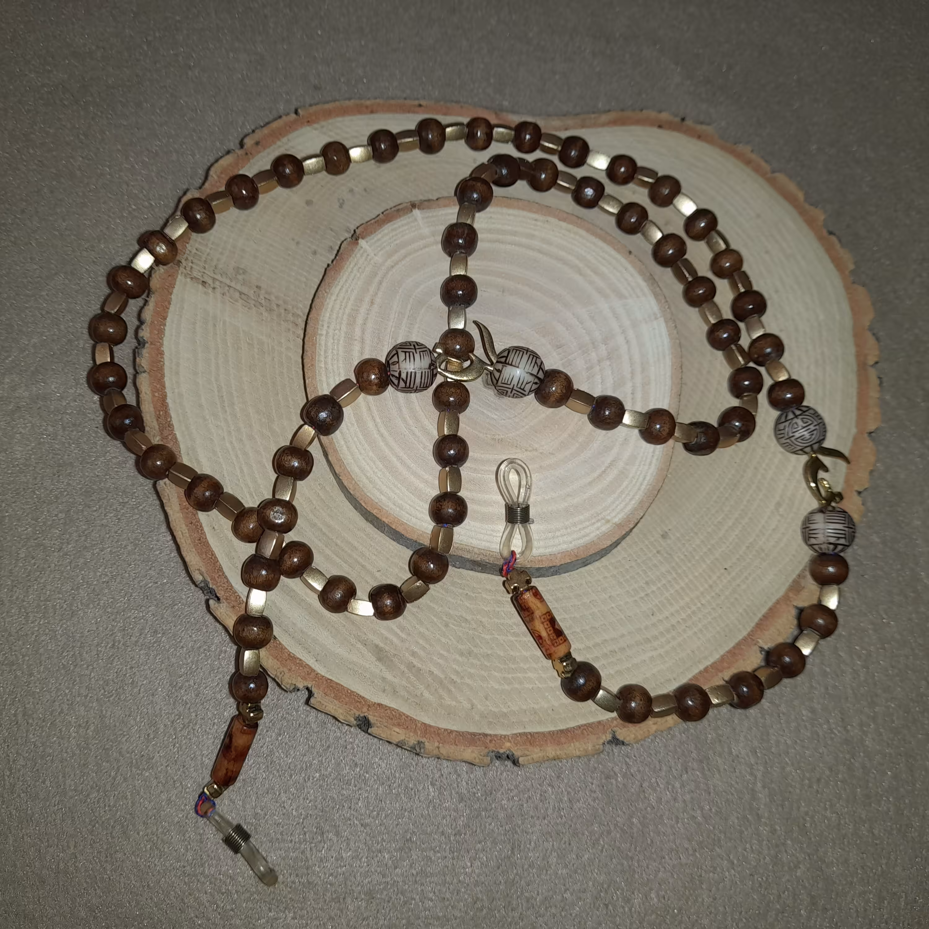 بند عینک چوبی پلاک خدا