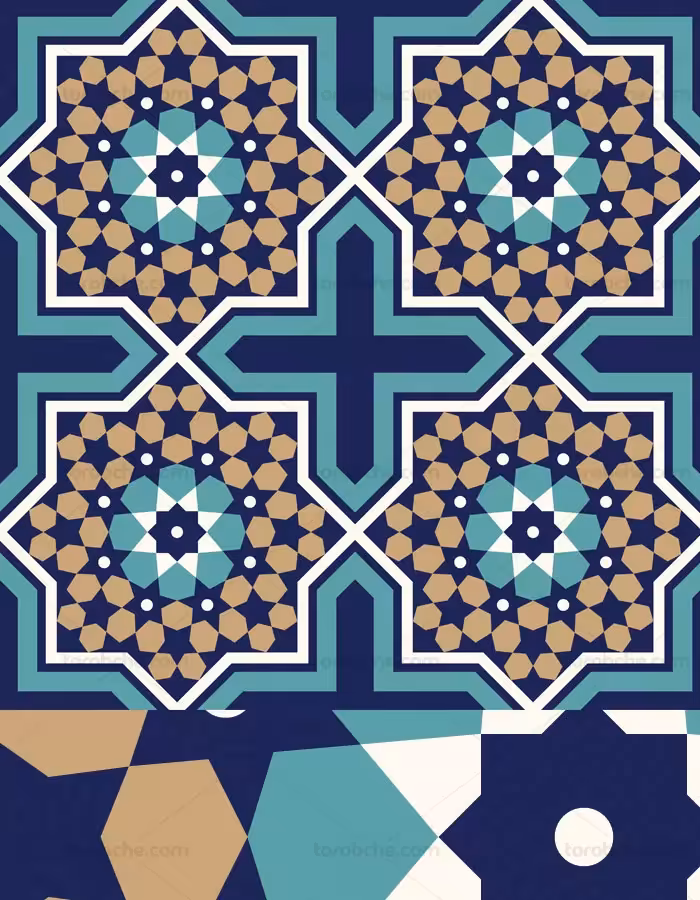 وکتور طرح کاشی کاری اسلامی شماره 116 - گرافیک با طعم تربچه