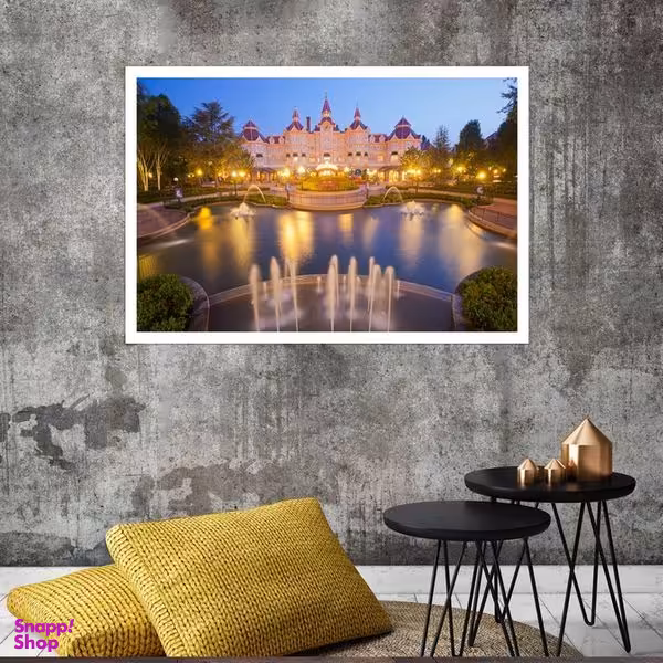 تابلو بکلیت طرح منظره شهر دیزنی لند فلوریدا مدل قاب شاسی W-s8033